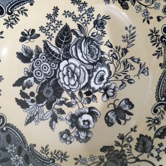 Spode Blue Room Garden Collection Bowl 8.25" Black Yellow White - Picture 9 of 11